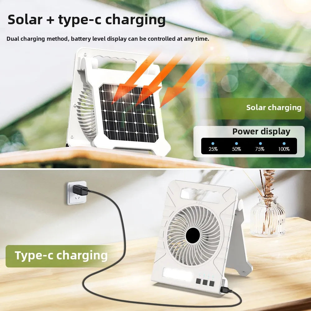 Outdoor Solar Fan with LED