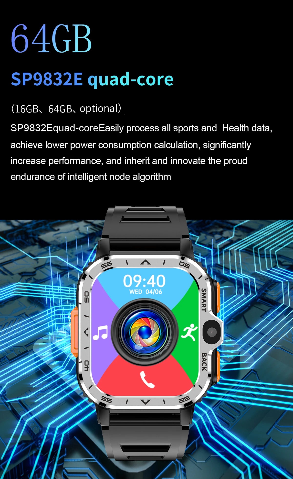 Smartwatch with Fitness & Call Features