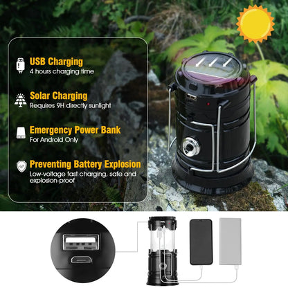 Solar Camping Lantern USB Lamp