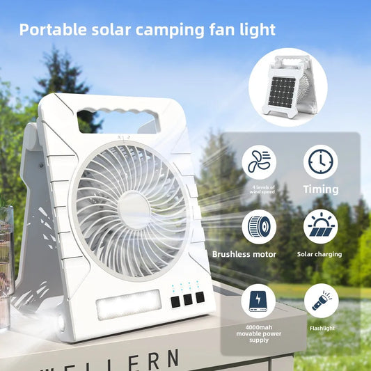 Outdoor Solar Fan with LED