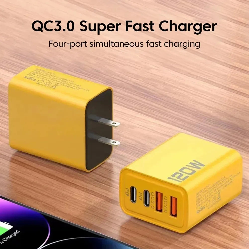 4-Port USB Charger for Phones