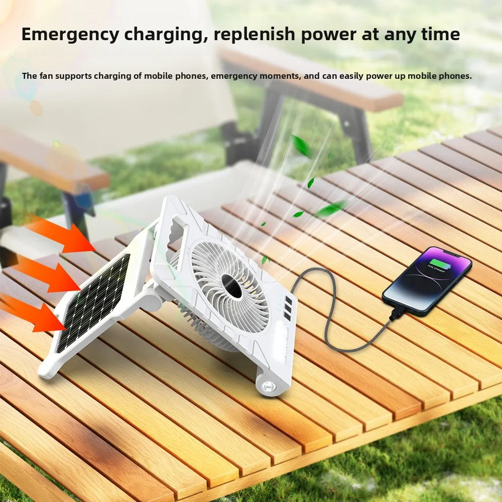 Outdoor Solar Fan with LED