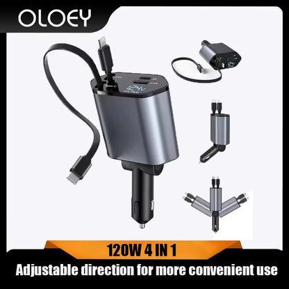 Retractable 120W Car Charger