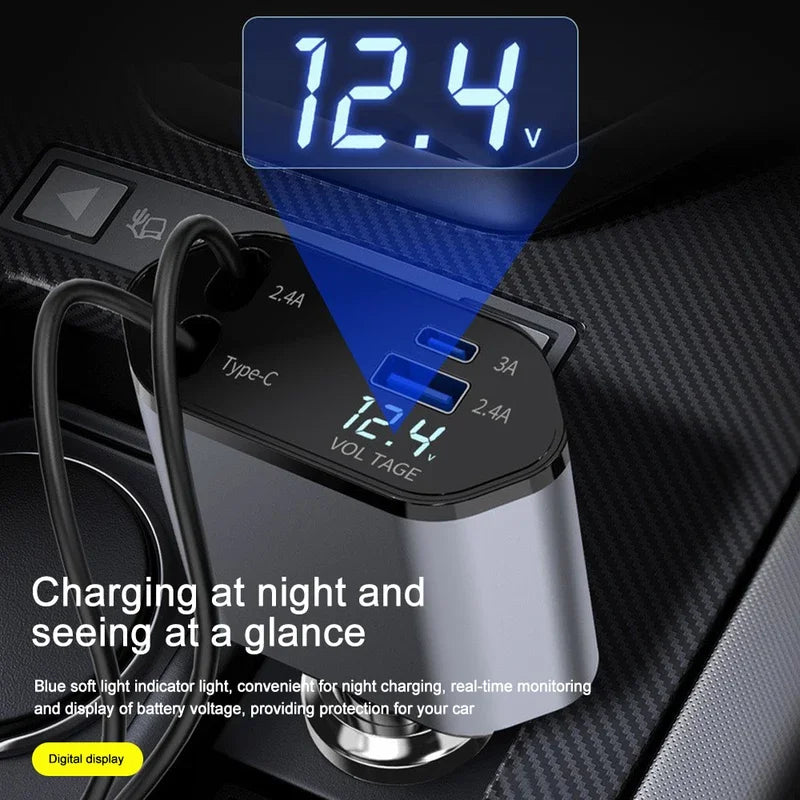 Retractable 120W Car Charger