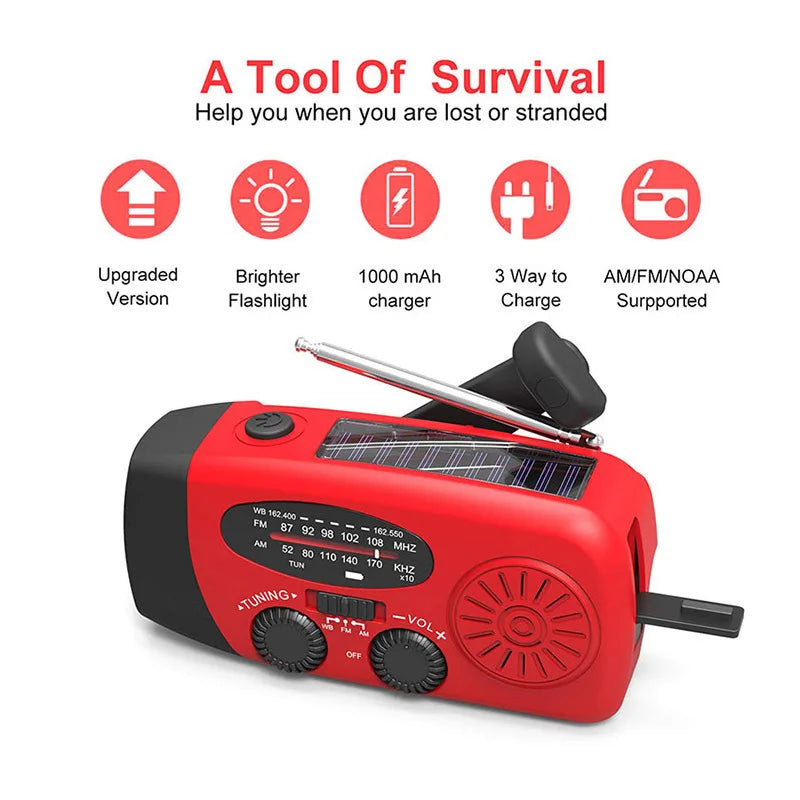 Portable Solar Radio with Power Bank
